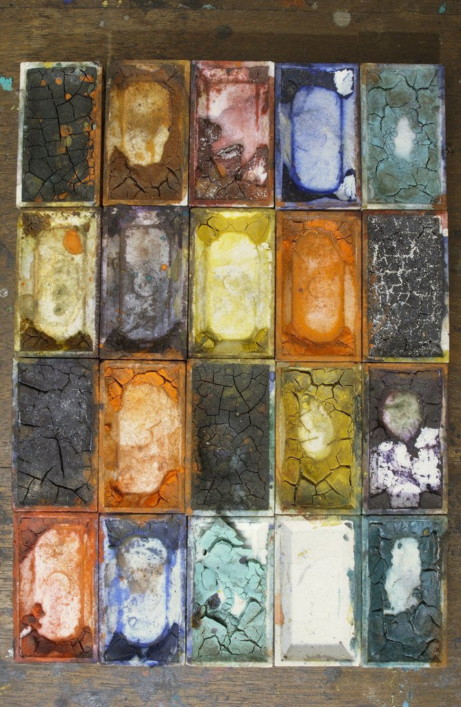 Detail of Paint on pallet, close up by Anonymous