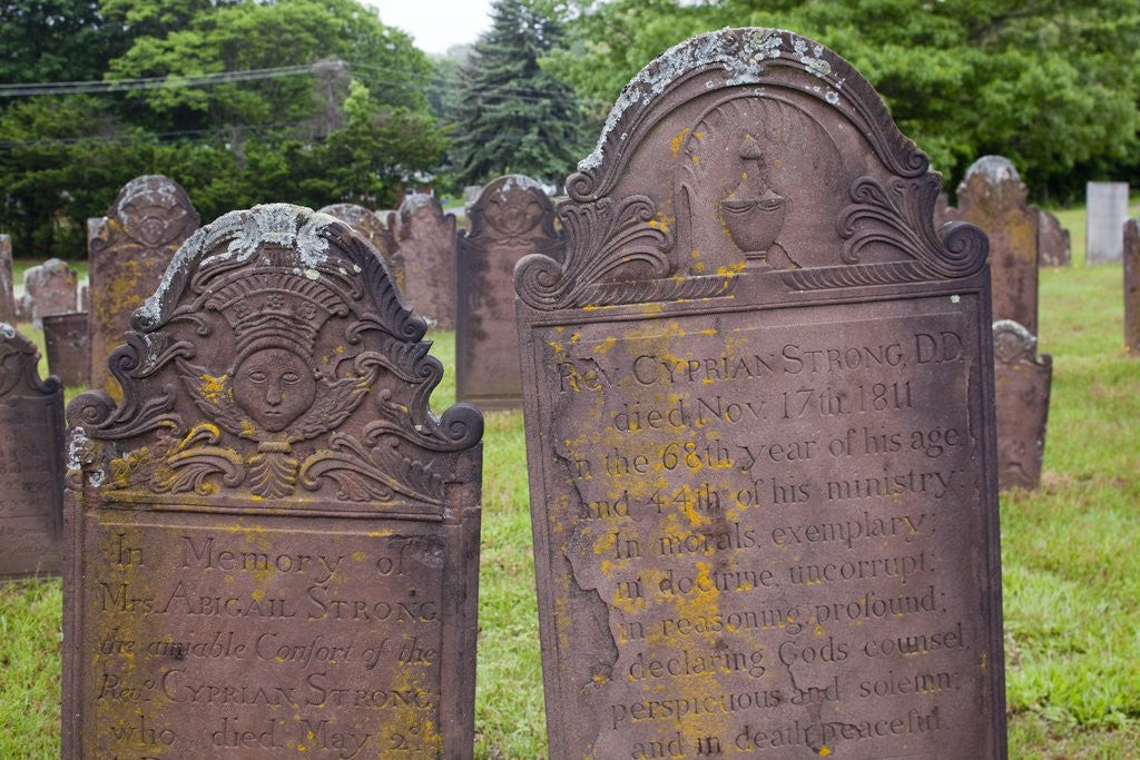 Detail of Old Gravestones, Connecticut by Anonymous