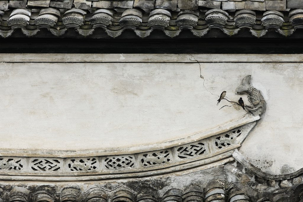 Detail of Tiled roof in Xidi, China by Anonymous