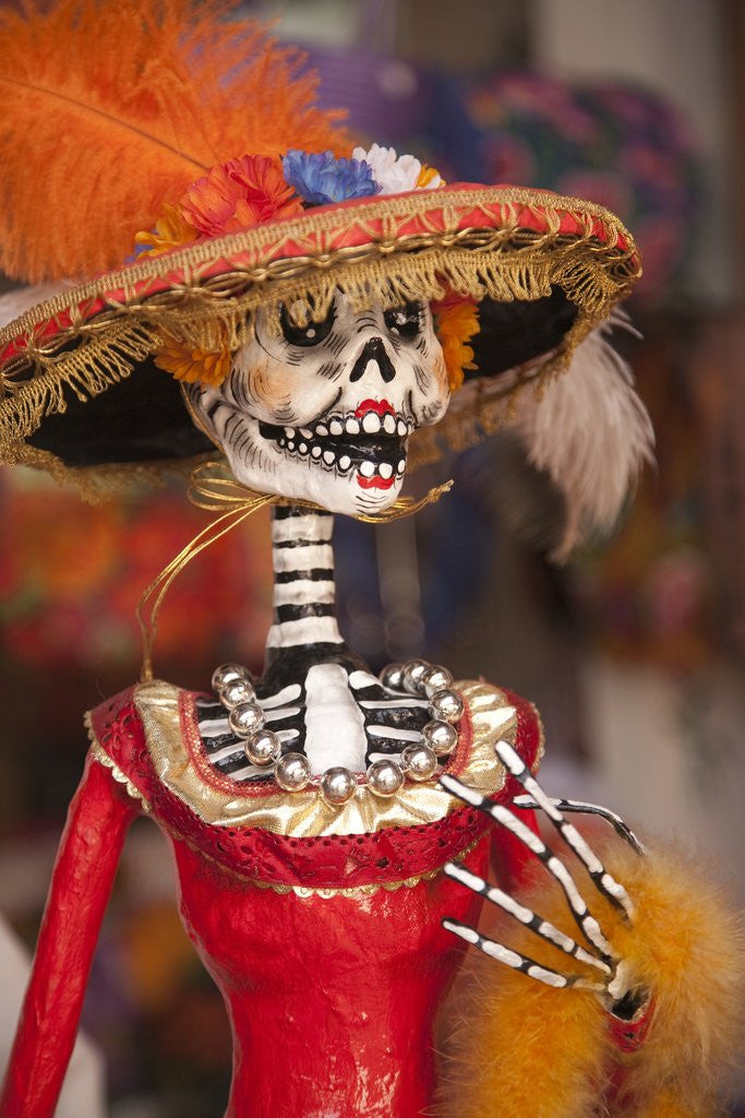 Detail of Elegant Day of the Dead skeleton, Oaxaca, Mexico by Anonymous