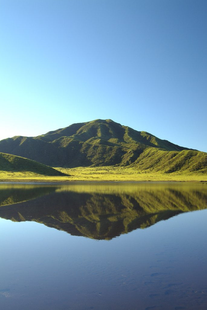 Detail of Mt. Aso reflected in a calm lake, Kumamoto Prefecture, Japan by Anonymous
