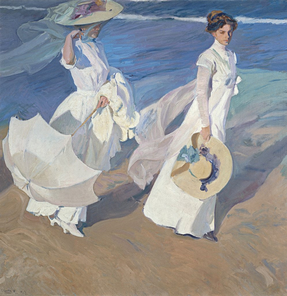 Detail of Seaside Stroll by Joaquin Sorolla y Bastida