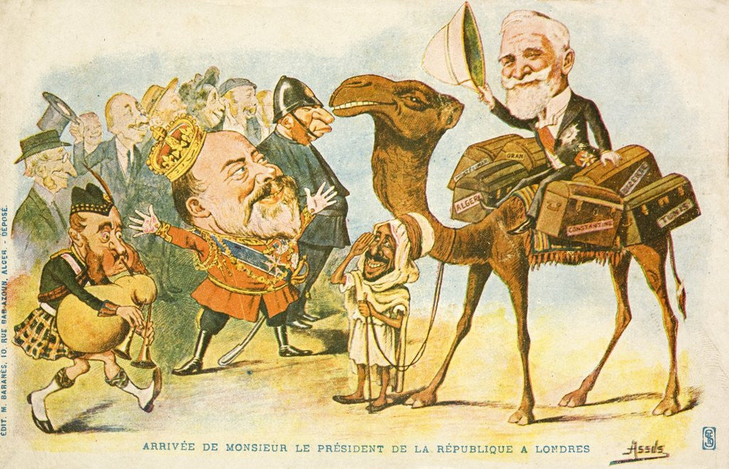 Detail of Political cartoon of the arrival of Emile Loubet in the United Kingdom by Anonymous