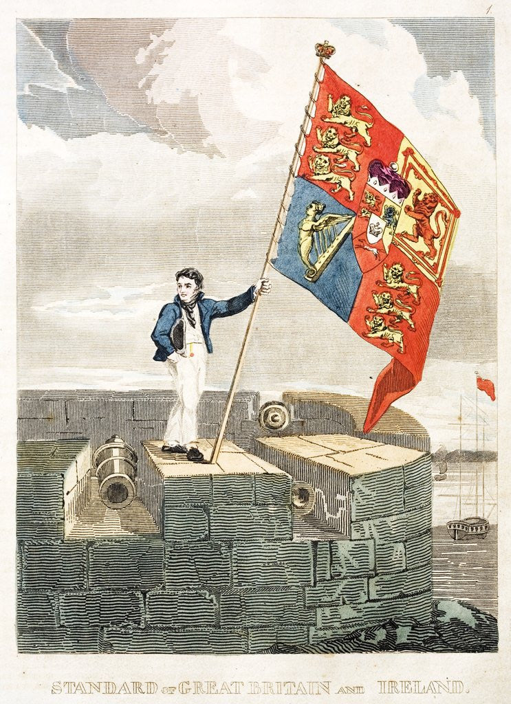 Detail of Boy raising the Royal Standard by Anonymous