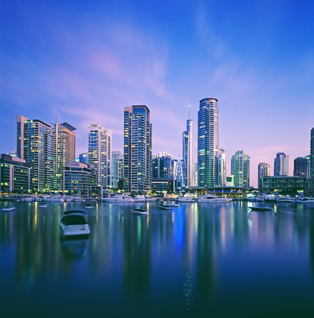Detail of Skyline and boats on Dubai Marina by Anonymous