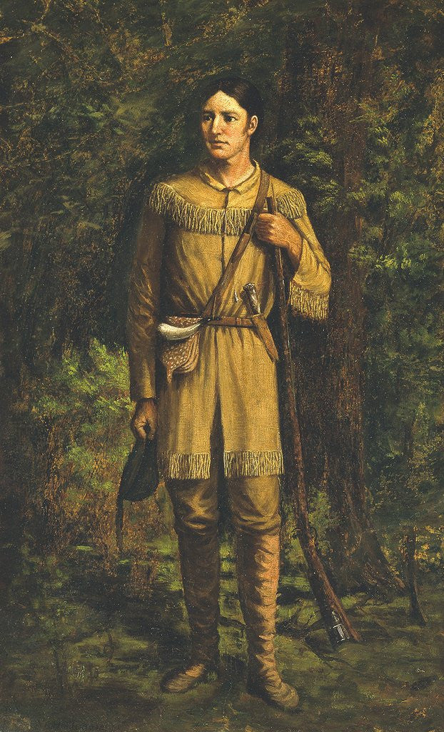Detail of Portrait of Davy Crockett by Anonymous