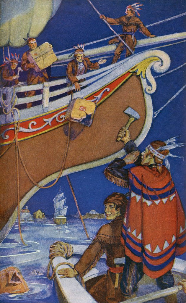 Detail of Boston Tea Party by Anonymous