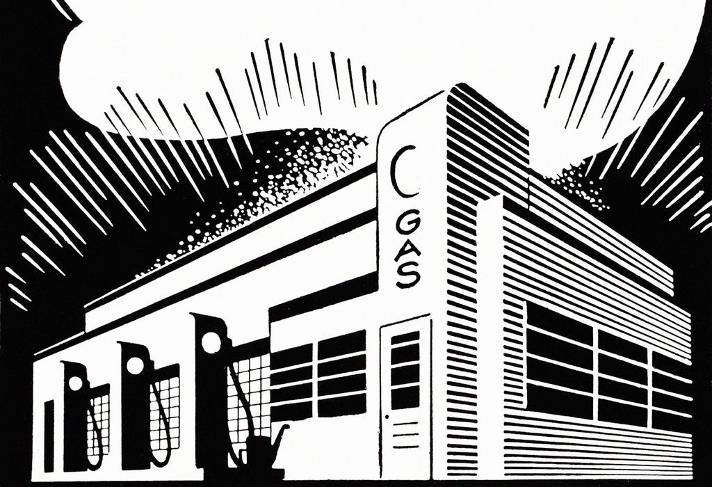 Detail of Gas station by Anonymous