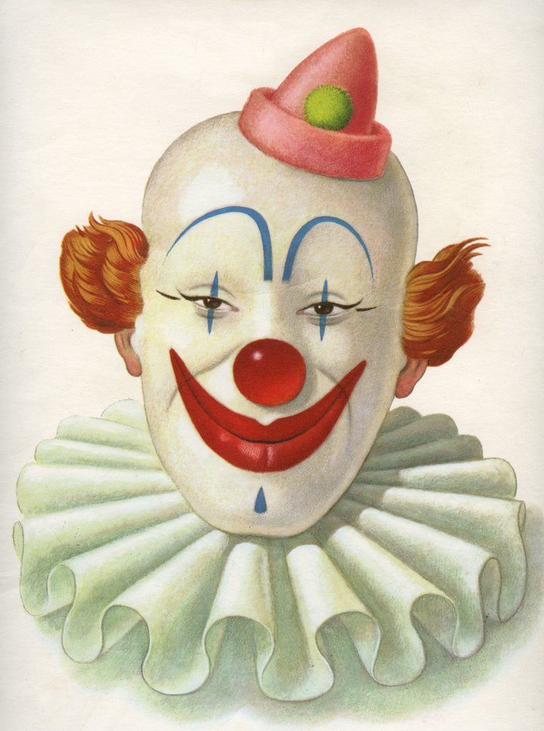Detail of Clown with ruffled collar by Anonymous
