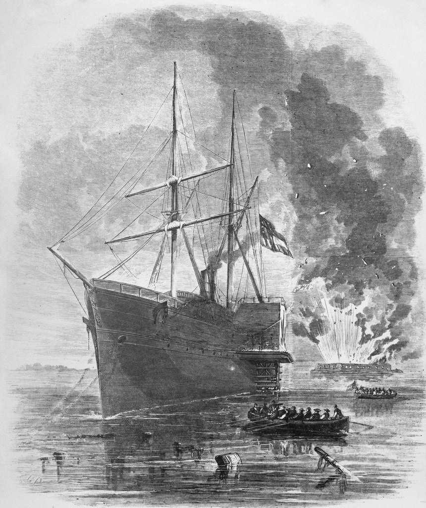 Detail of The Confederate Steamer 'Nashville' Running the Blockade at by Anonymous