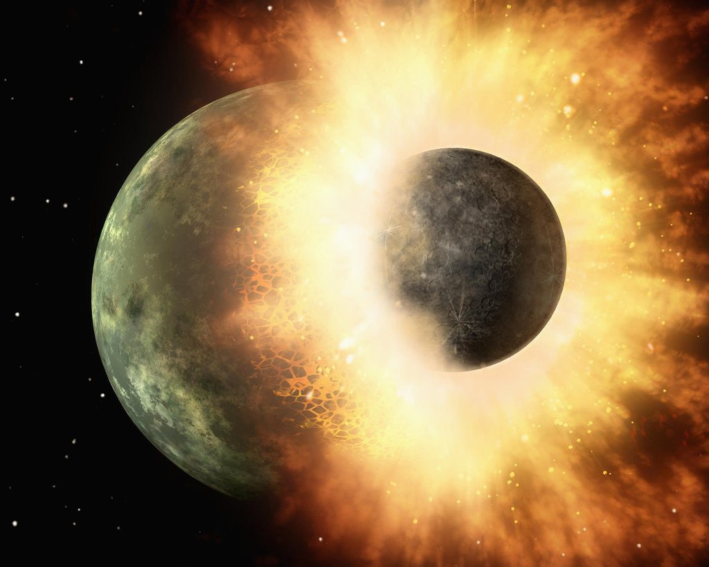 Detail of Planetary collision by Anonymous