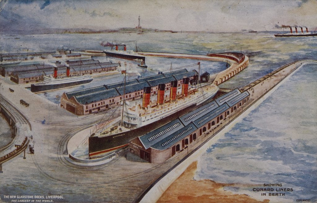 Detail of Cunard liner in Liverpool by Anonymous