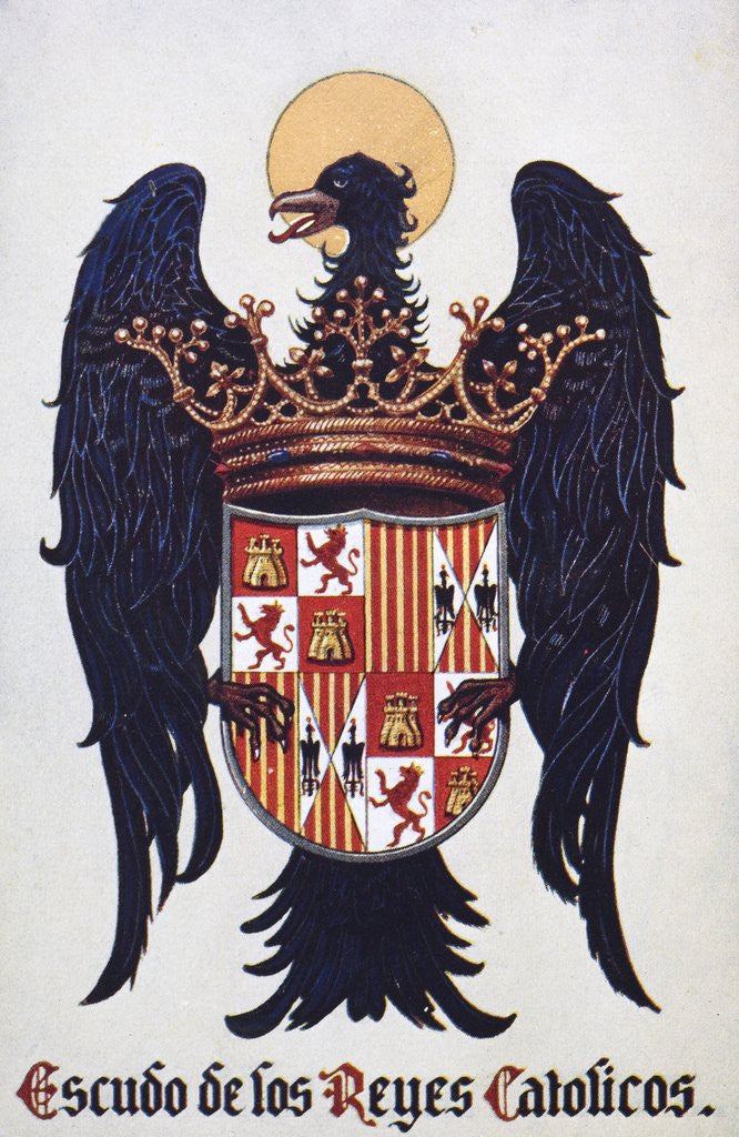 Detail of Crest of Spanish Catholic kings by Corbis