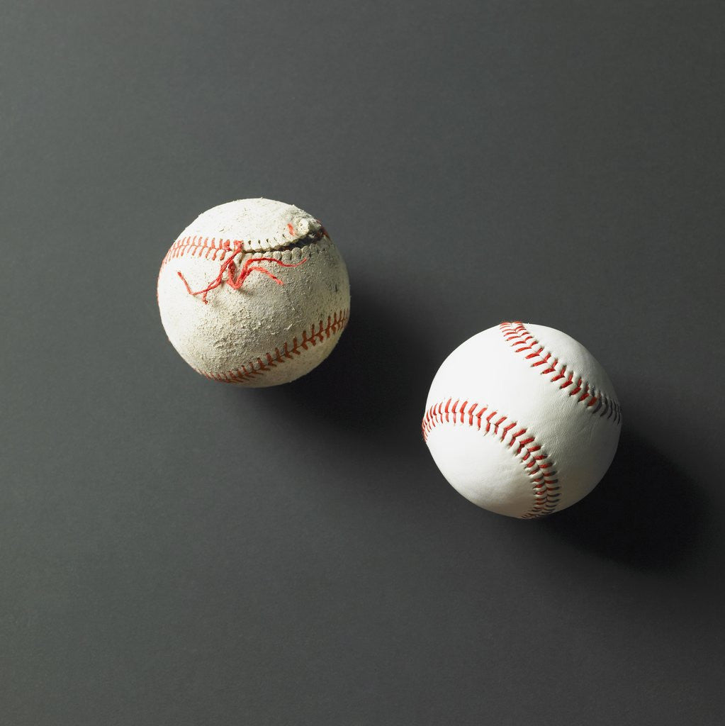 Detail of Directly-above view of Baseballs by Anonymous