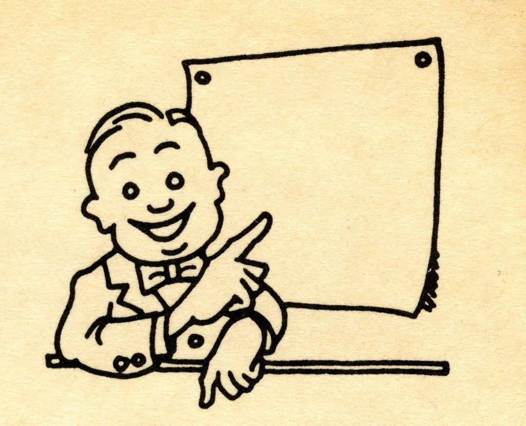 Detail of Happy businessman pointing at blank chart by Anonymous