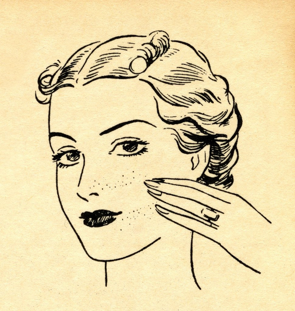Detail of Woman applying skin cream by Anonymous