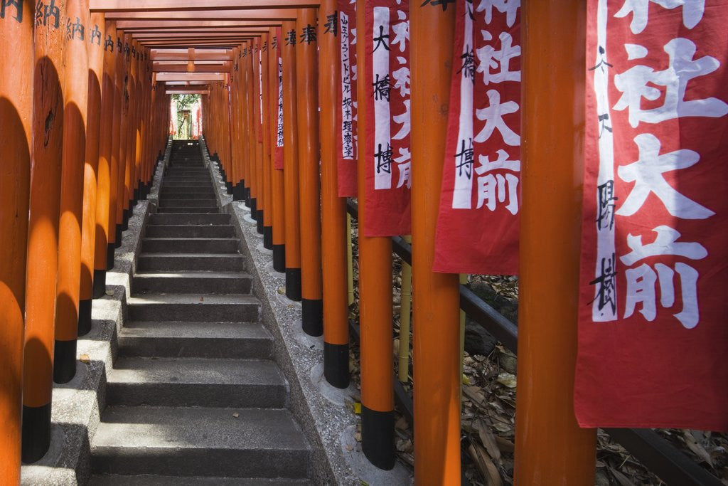 Detail of Line of torii gates at Hie Shrine by Anonymous