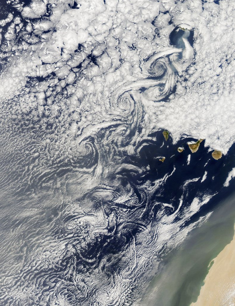 Detail of Cloud vortices off Madeira and Canary Islands by Anonymous