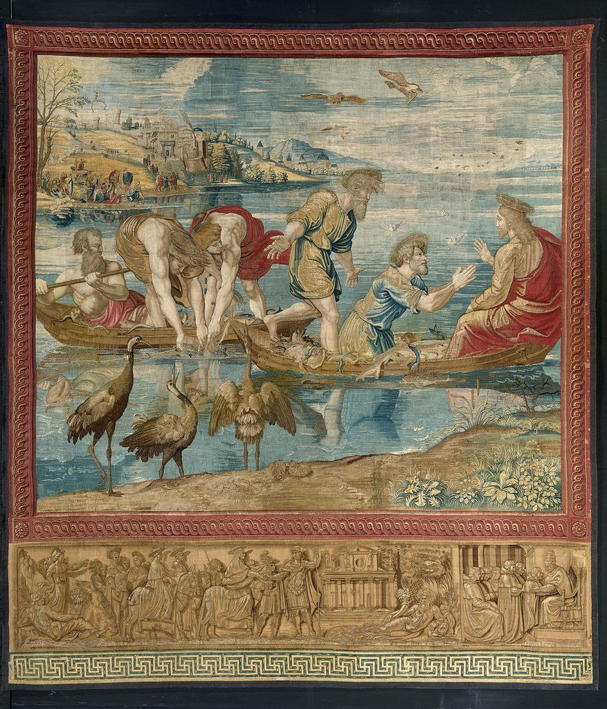 Detail of The Miracle of the Fishes tapestry by Raphael and studio