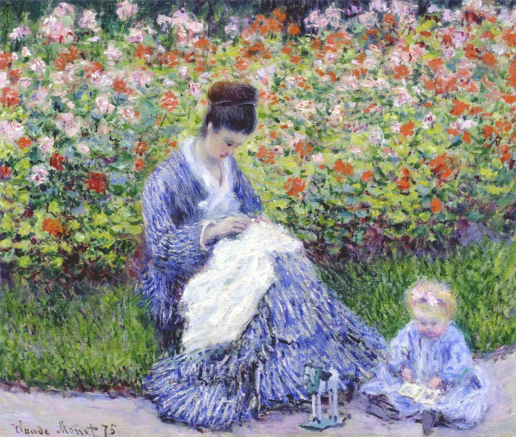 Detail of Camille Monet and a Child in the Artist's Garden in Argenteuil?? by Claude Monet