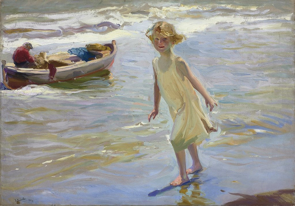 Detail of Girl on the Beach by Joaquin Sorolla y Bastida