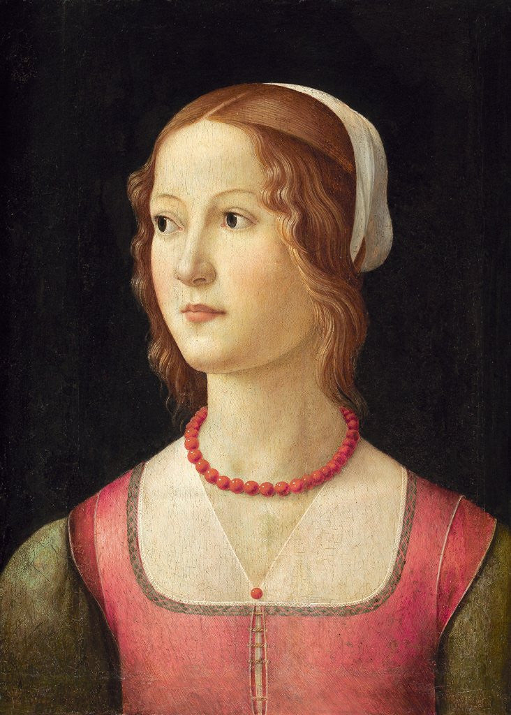 Detail of Portrait of a Young Woman by Domenico Ghirlandaio