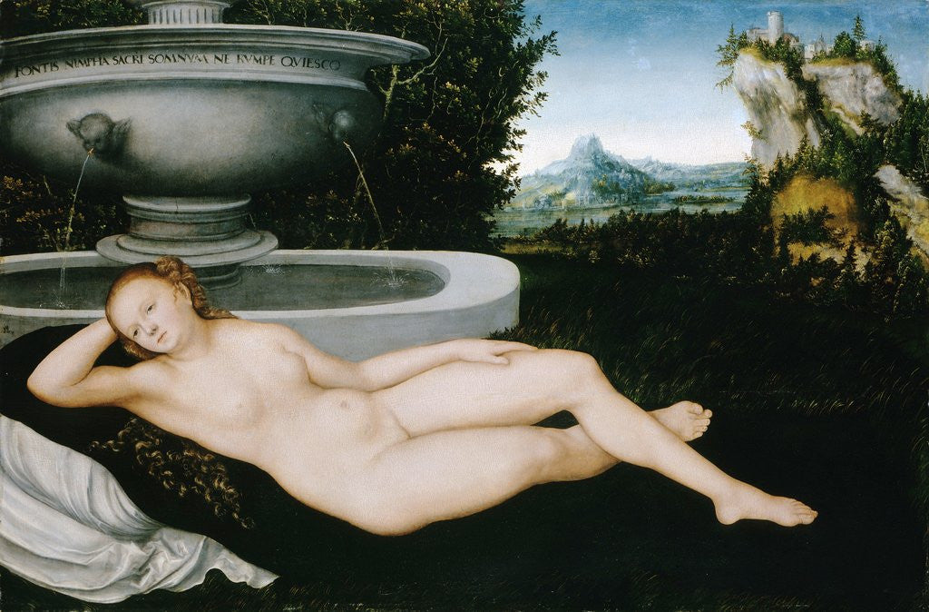 Detail of Reclining Nymph by Lucas Cranach the Elder