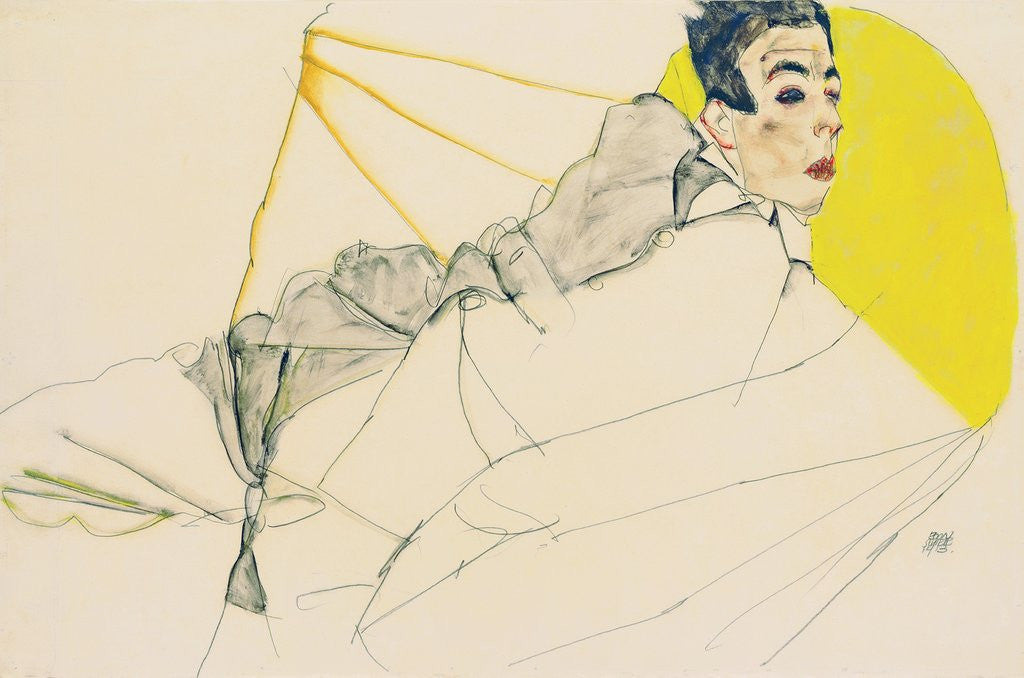 Detail of Reclining Boy (Erich Lederer) by Egon Schiele
