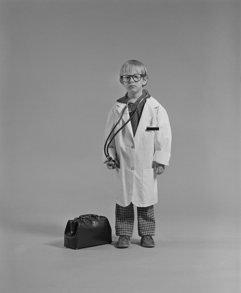 Detail of Boy dressed as medical doctor by Anonymous