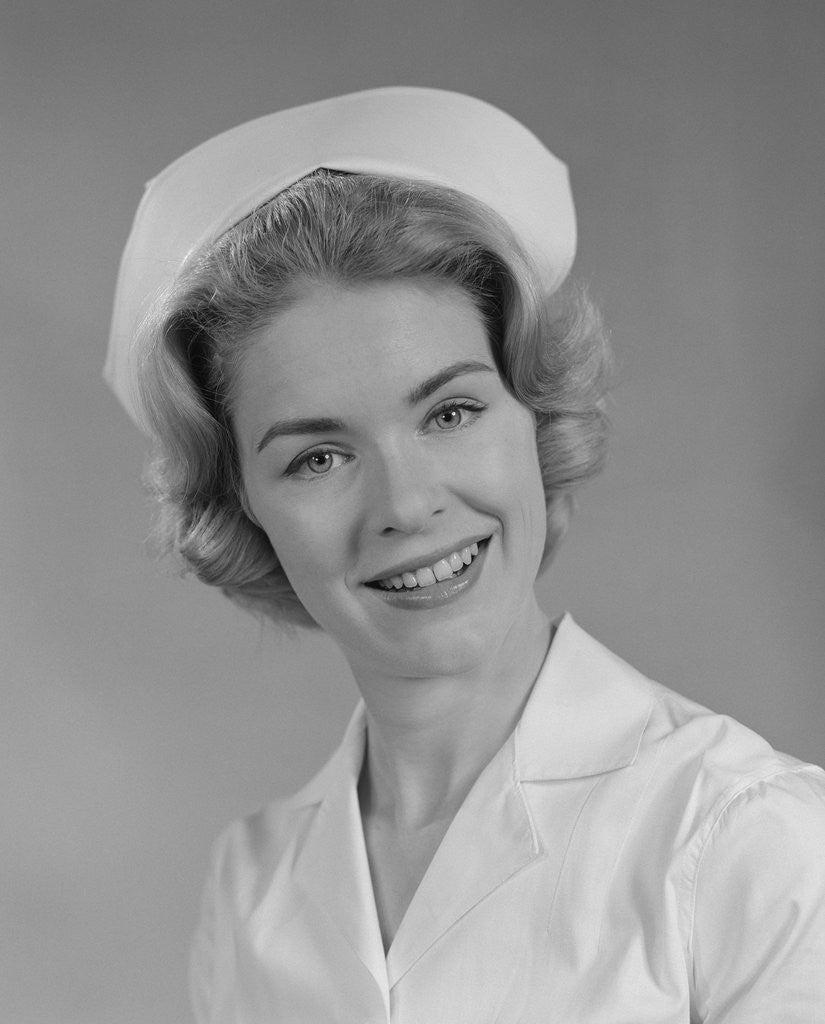 Detail of Female nurse smiling by Anonymous