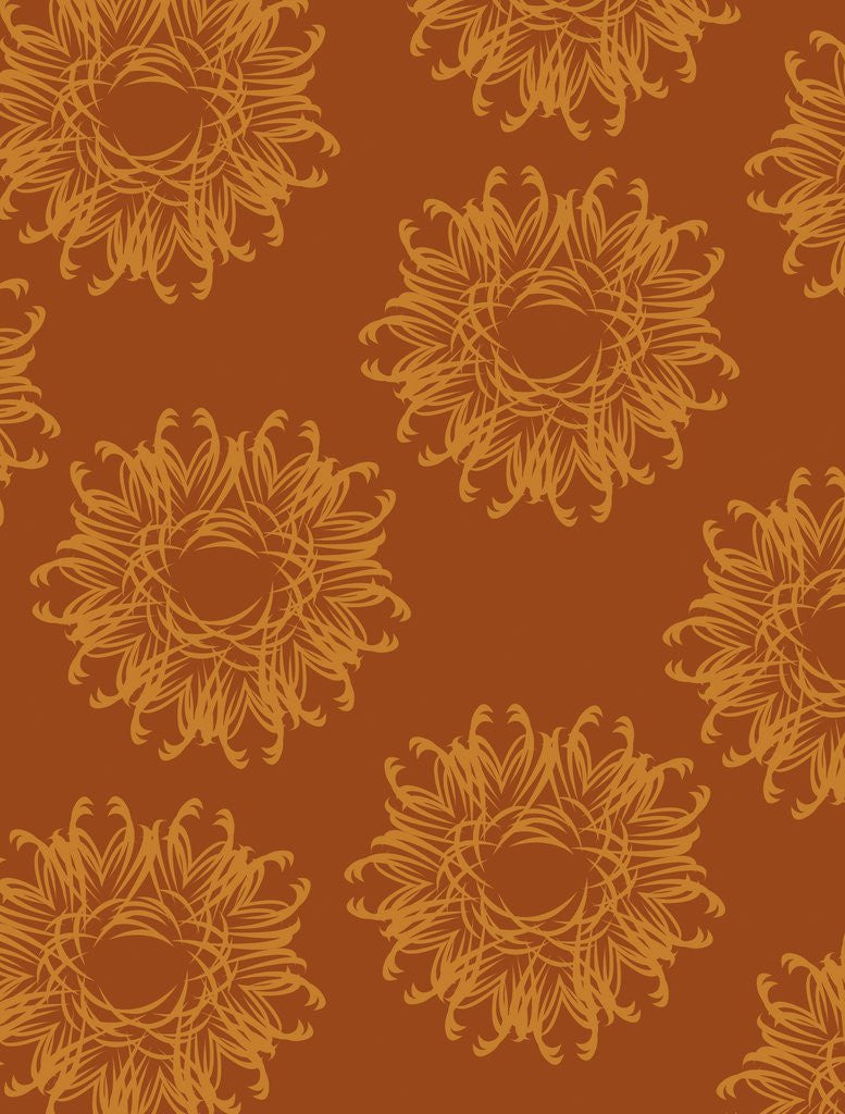 Detail of Fancy orange flowers on a brown background by Corbis