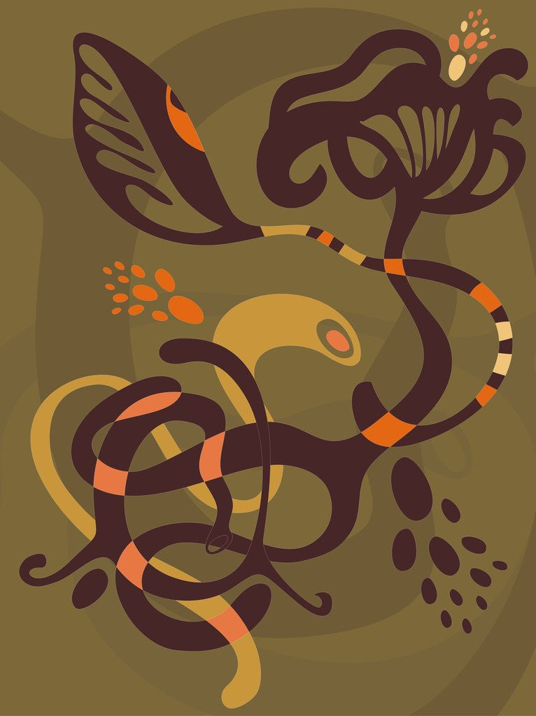 Detail of A decorative illustration of flowers and vines by Anonymous