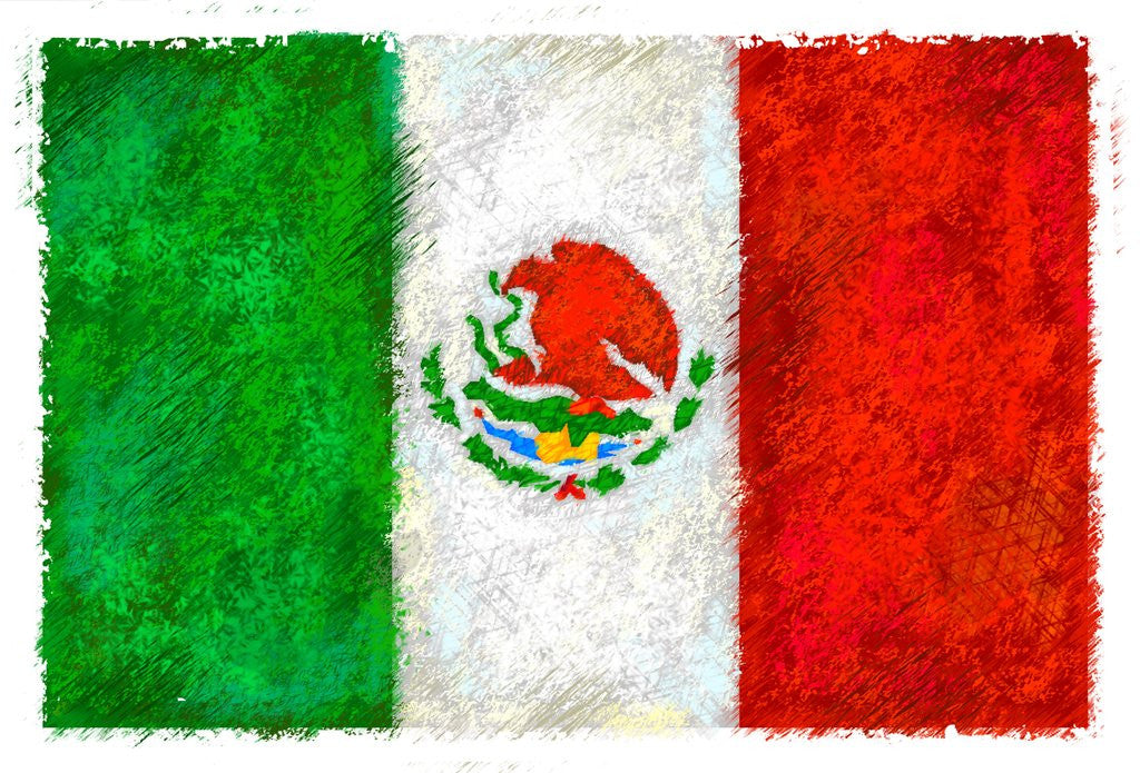 Detail of Drawing of the flag of Mexico by Anonymous