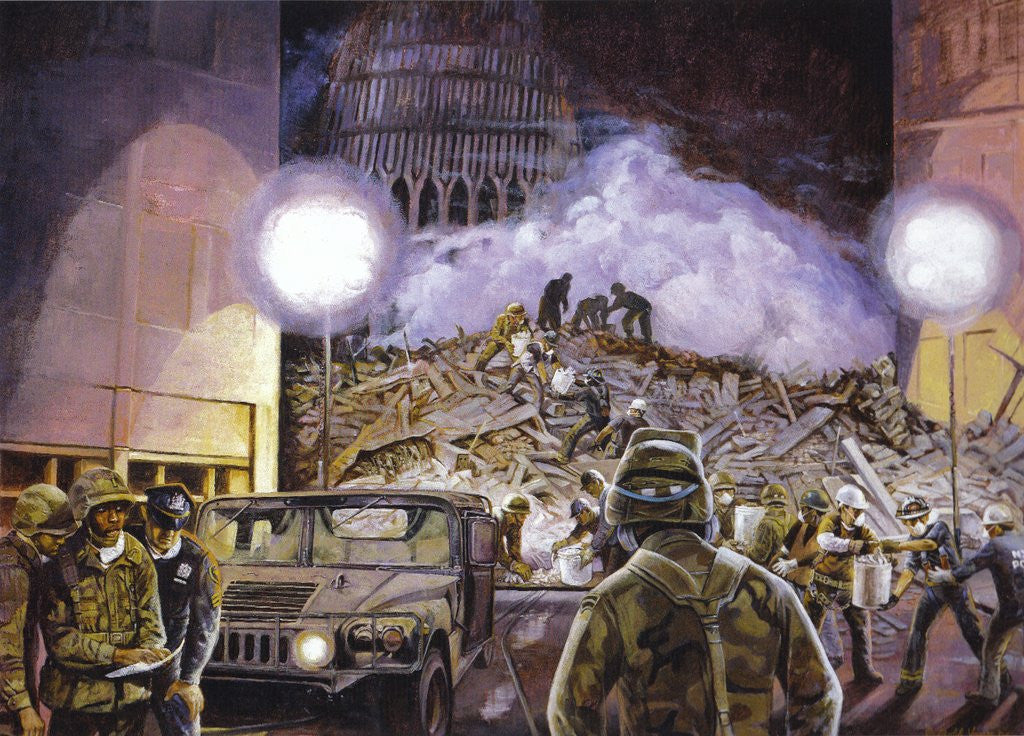 Detail of Rescue workers at World Trader Center site by Anonymous