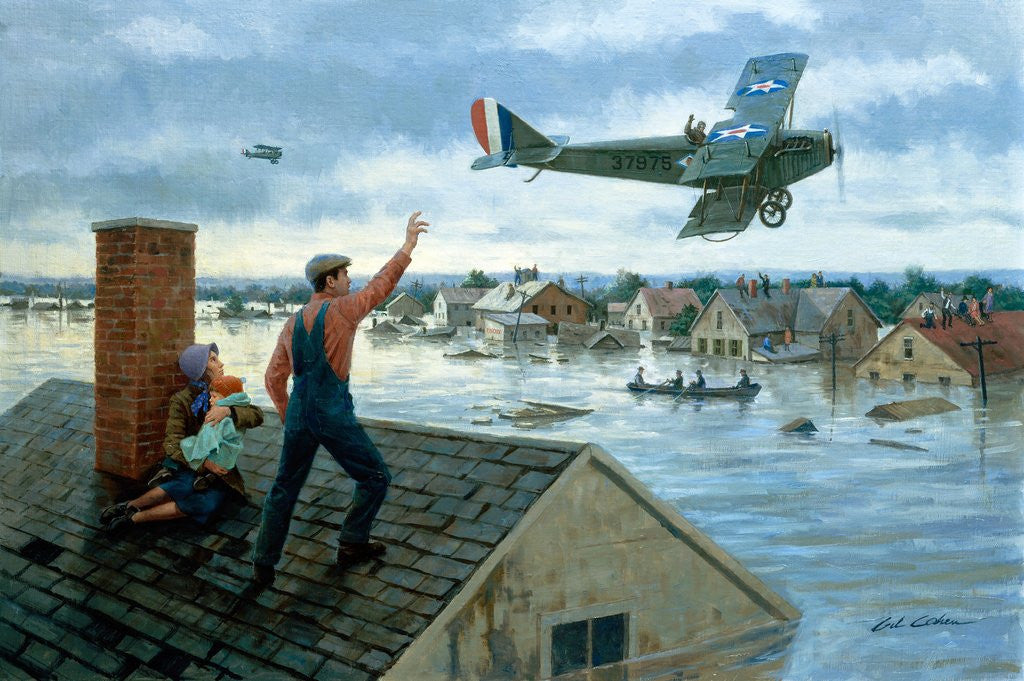 Detail of Flood victims being rescued by National Guard by Anonymous