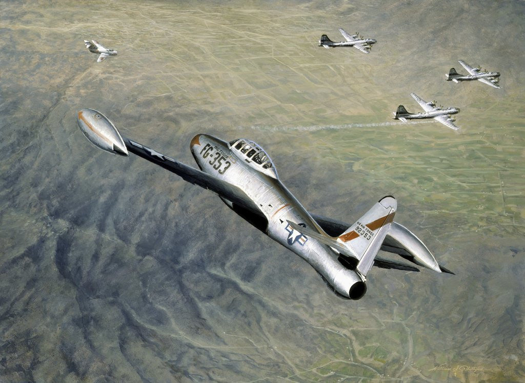 Detail of American fighter planes flying over North Korea by Anonymous