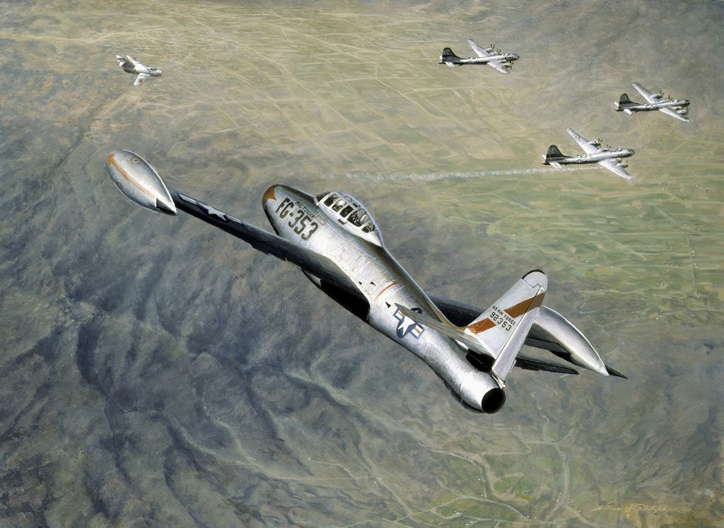 Detail of American fighter planes flying over North Korea by Corbis