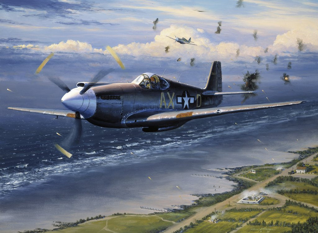 Detail of American planes on reconnaissance mission over Normandy by Anonymous
