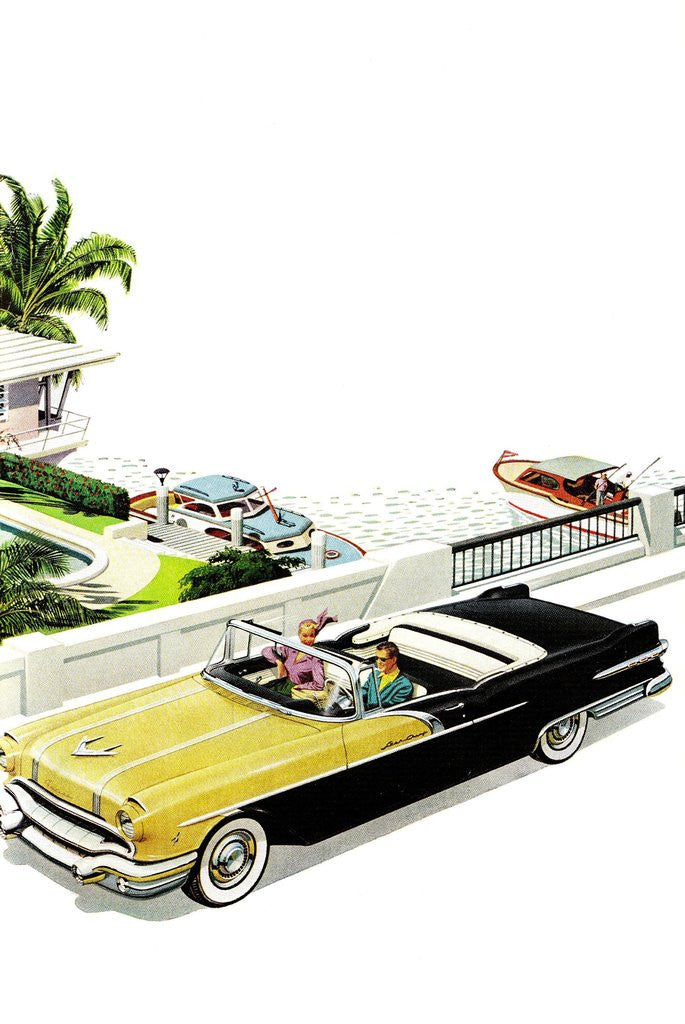 Detail of 1950s couple in convertible by Anonymous