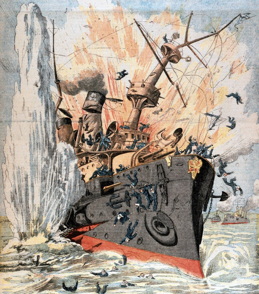 Detail of Russian ship sunk by Japanese torpedo during Russo-Japanese War by Anonymous