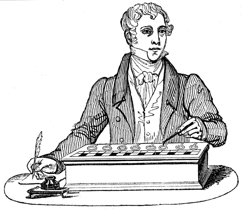 Detail of Clerk using a Pascal adding machine by Anonymous