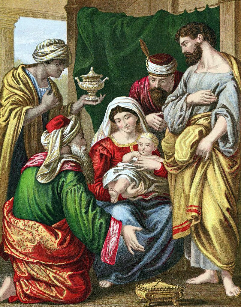 Detail of The Magi presenting their gifts to the infant Jesus by Anonymous