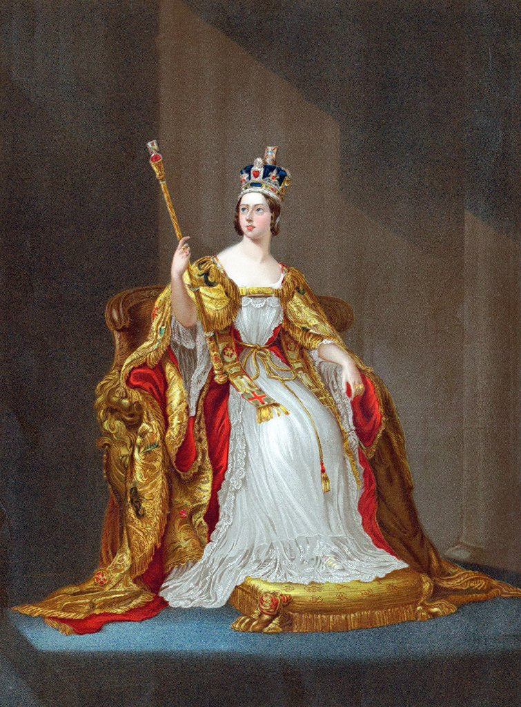 Detail of Queen Victoria on her throne by Anonymous