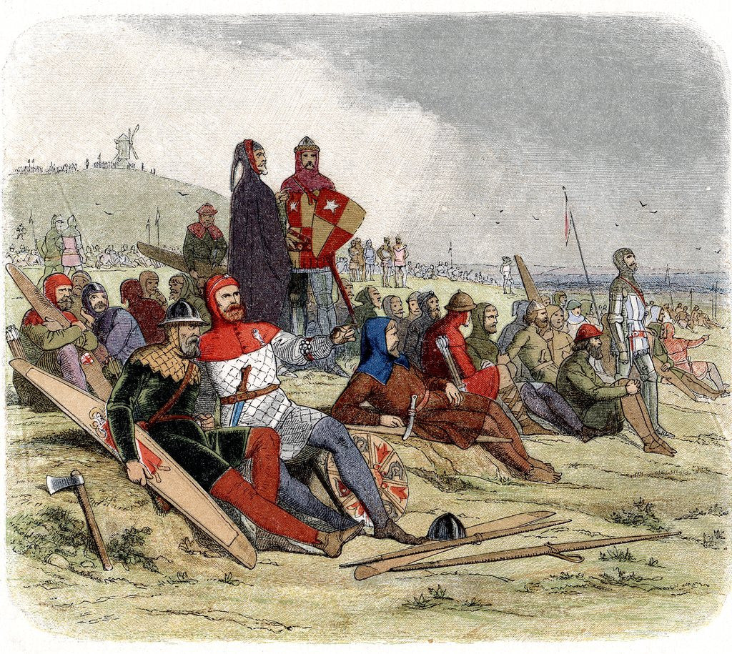 Detail of English troops waiting for the French at Crecy by Anonymous