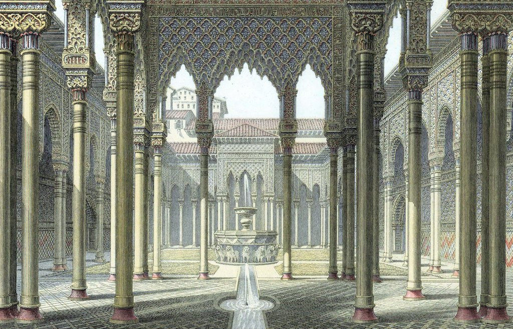 Detail of Court of the Lions at Alhambra Palace by Anonymous