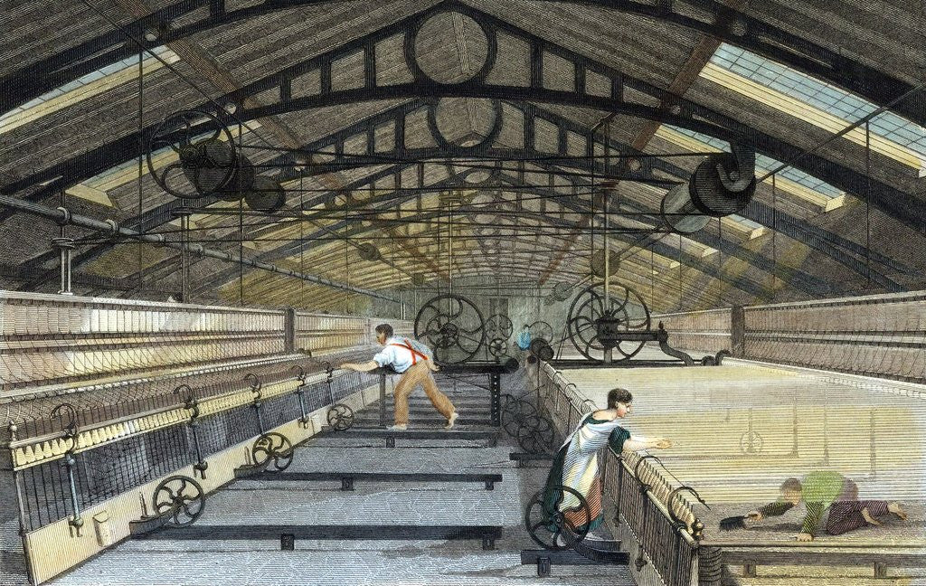 Detail of Cotton manufacturing in early 19th century by Anonymous