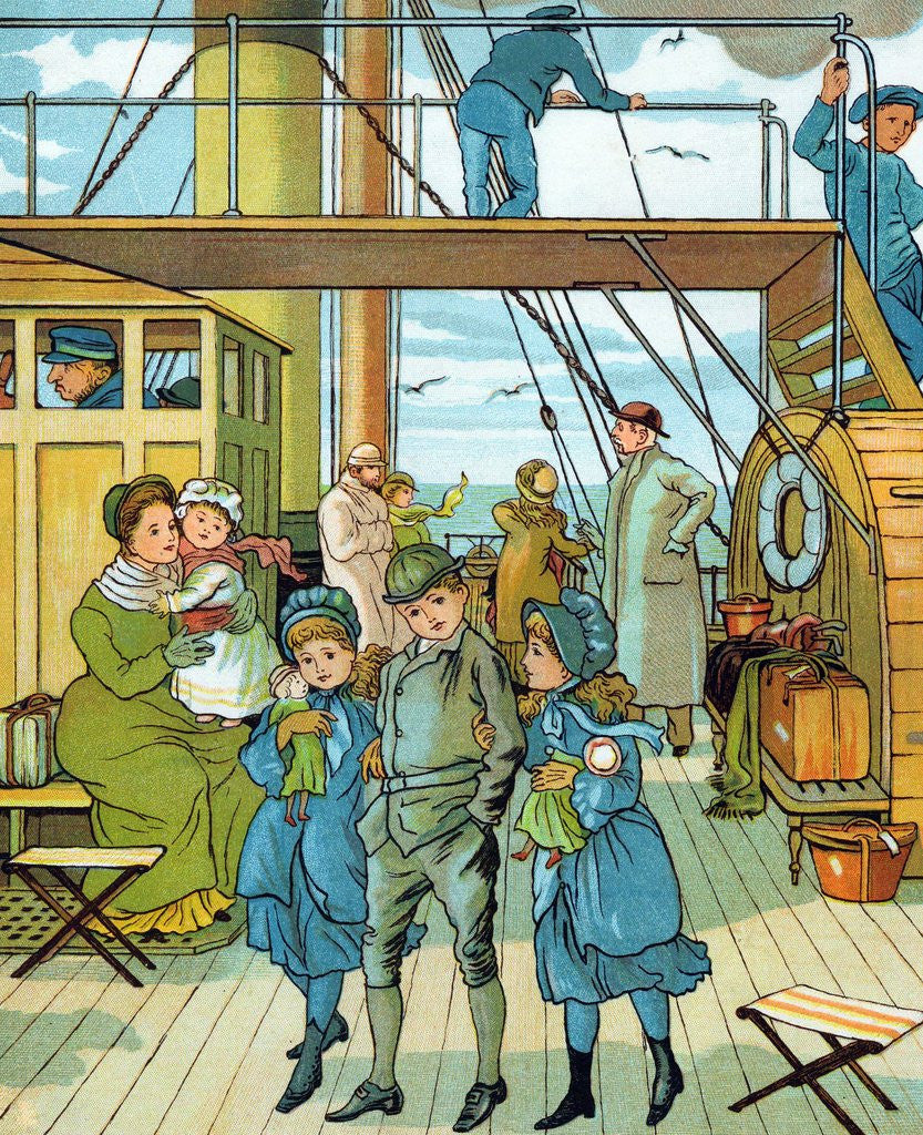 Detail of English family travelling to France by Anonymous