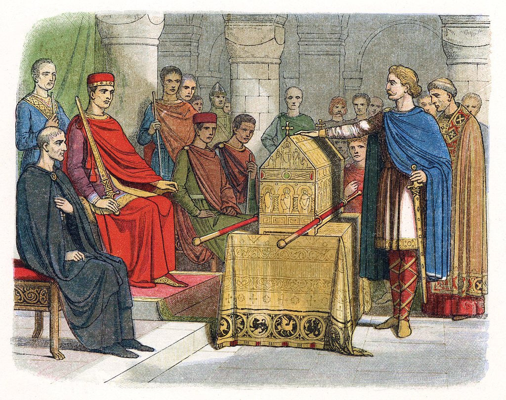 Detail of Harold II swearing fidelity to Duke William of Normandy, 1066 by Anonymous