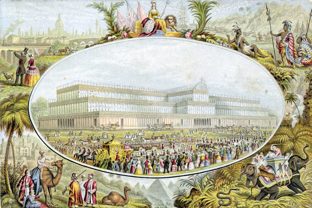 Detail of Queen Victoria arriving to open the Great Exhibition at the Crystal Palace, London, 1851 by Anonymous
