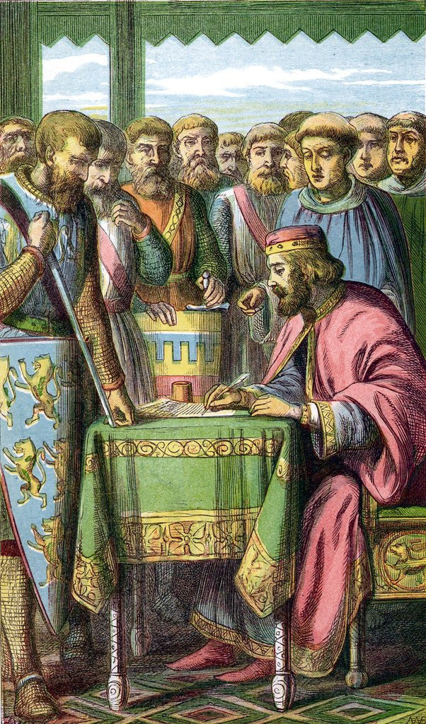 Detail of King John signing the Magna Carta by Anonymous